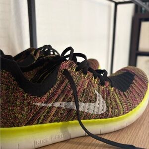 Nike Black and Yellow Knit Sneakers